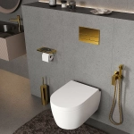 Инсталляция для унитаза WasserKraft Alme 15TLT.010.ME.PG04 с кнопкой золото глянцевое