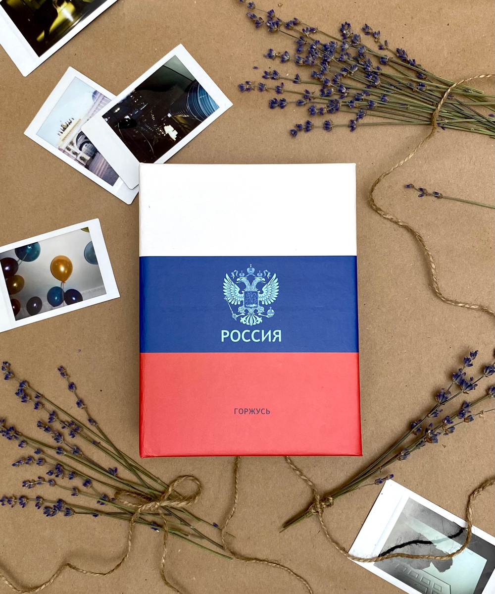 Фотоальбом на 100 фото 10х15 см с кармашками, "Russian tricolor" Триколор