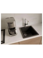 RIVELATO Мойка BERKANA 35 1-чаш 415*455, монтаж: универсальный, материал: кварц, цвет черный