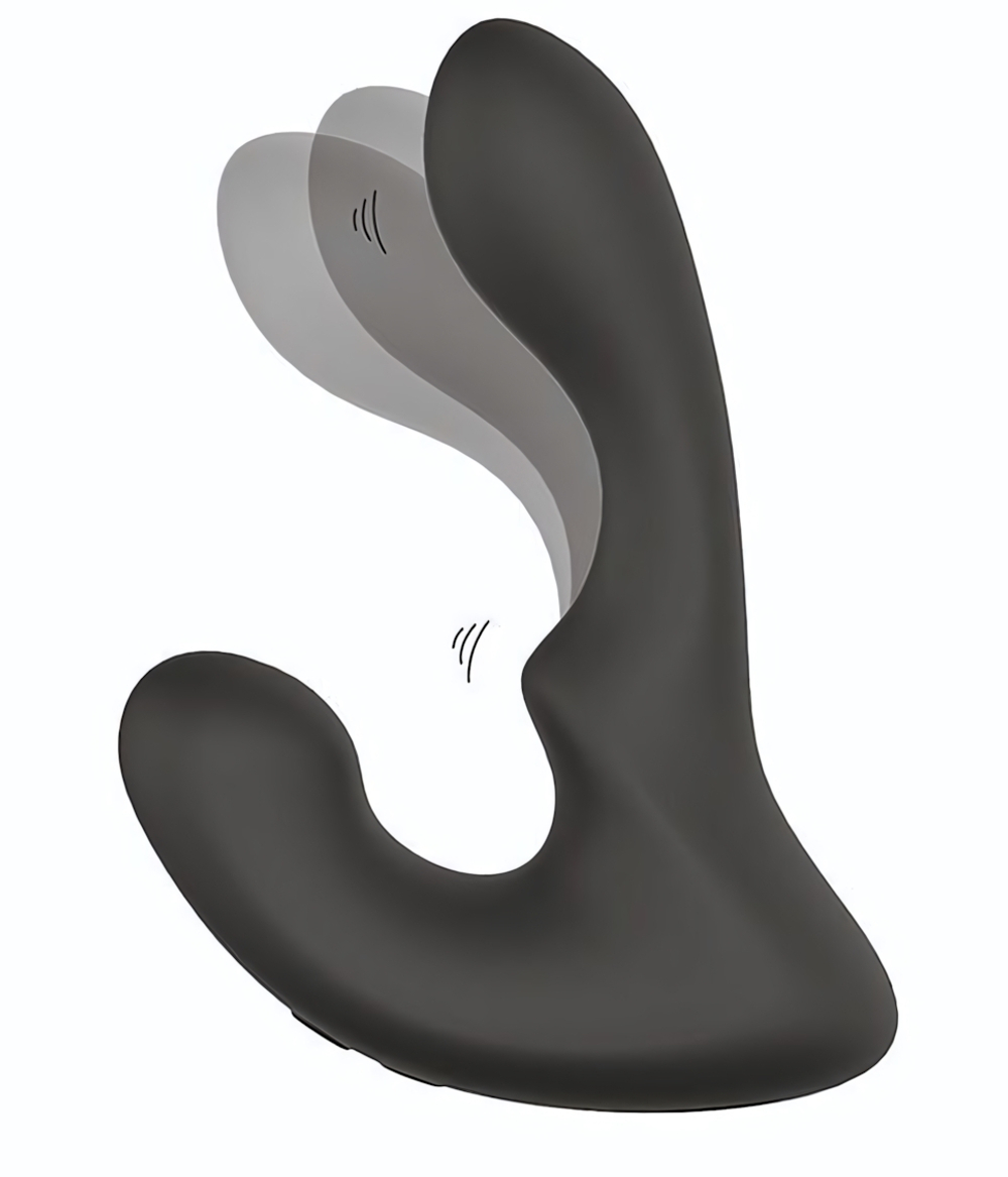 Чёрный массажер простаты с 2 моторами BOOTY ROCKER (Цвет: черный)