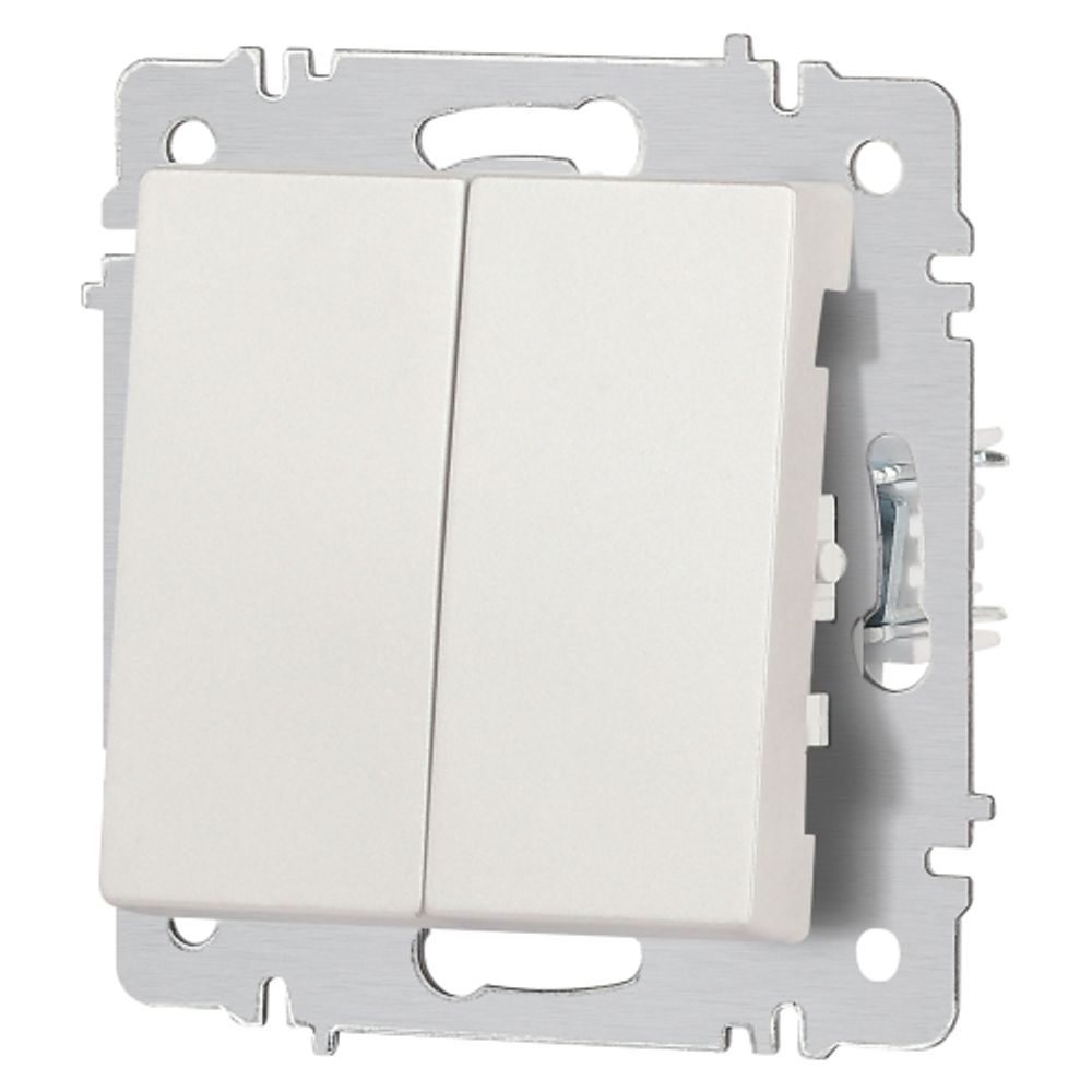 Выключатель Intro Accent 6-104-06 двойной, 10А-250В, IP20, СУ, AL/CU, перламутр | Intro