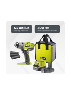 Аккумуляторный гайковерт Ryobi ONE+ R18IW3-120S 5133003574