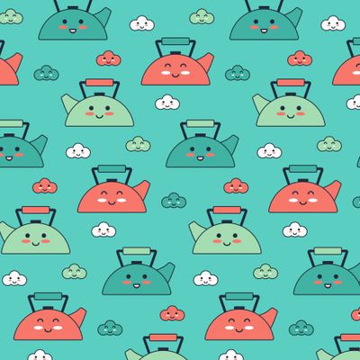 Kettles fabric print
