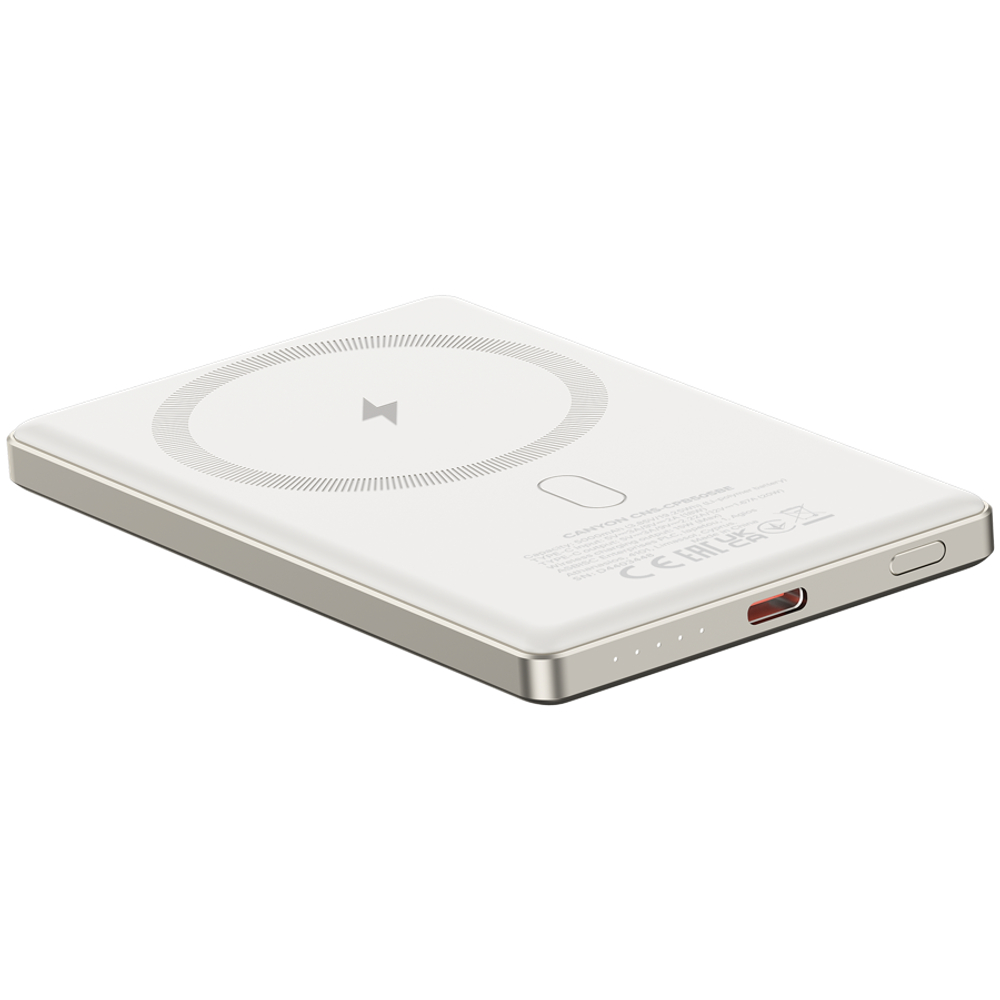 CANYON power bank OnPower 505 slim Magnetic 5000 mAh PD20W Beige