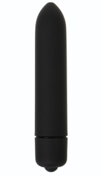 Черная вибропуля с заострённым кончиком - 9,3 см. (Цвет: черный)