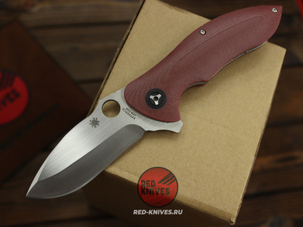 Нож Spyderco Rubicon -рук. бургунди G10, клинок сатин RK-503
