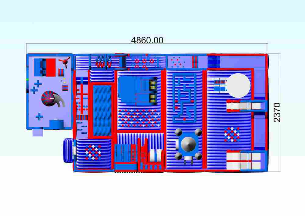 Коммерческий надувной парк «Космоленд», 48,6*23,7*7,5 м