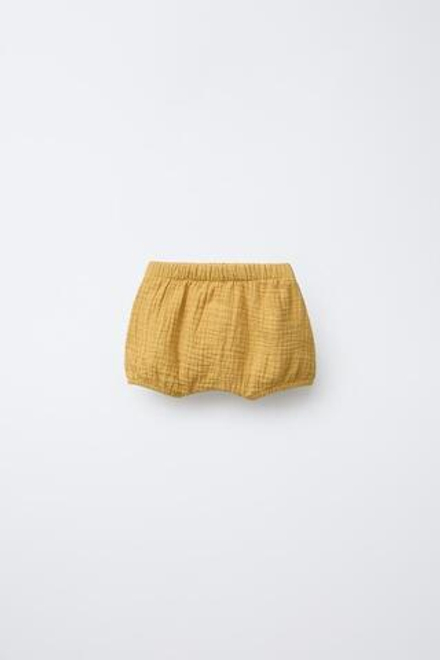 ZARA ОДНОТОННЫЕ ТРУСЫ ИЗ РЕЛЬЕФНОЙ ТКАНИ, ГОРЧИЧНЫЙ