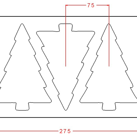 877 | Форма для шоколадных плиток &quot;Ель новогодняя&quot; (275*175 мм)