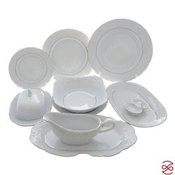 Столовый набор Repas Rococo с платин.полос.(25 предметов на 6 персон)