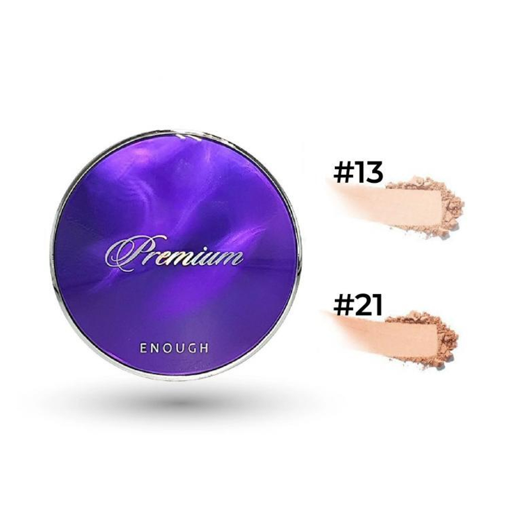 Enough Premium Two Way Cake 8 Peptide SPF50+/PA+++ №21 Skin Beige(телесный бежевый) Пудра компактная для лица с пептидным комплексом, 11гр+11гр