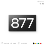 Номер на дверь 877, табличка на дверь для офиса, квартиры, кабинета, аудитории, склада, черная 120х70 мм, Айдентика Технолоджи