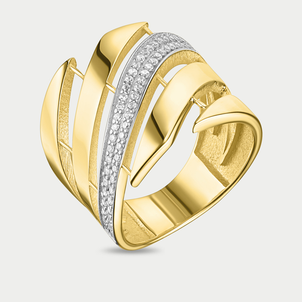 Кольцо для женщин из желтого золота 585 пробы с фианитами (арт. 10-20101-2134)