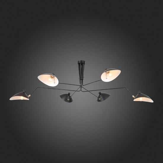 SL305.402.06 Люстра потолочная ST-Luce Черный/Черный, Белый E27 6*60W SPRUZZO