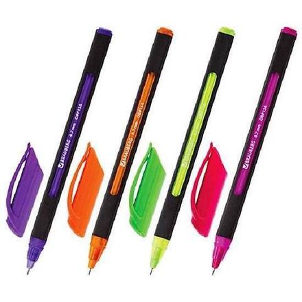 Ручка шариковая Brauberg Extra Glide Soft Color, синяя, 0.7мм, трёхгран. корпус, маслян. стерж.