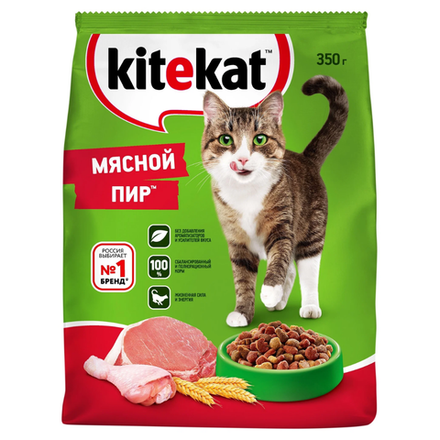 Сухой корм для кошек Kitekat Мясной пир 350 гр