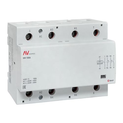 Контактор модульный КМ 100А 2NO+2NC 230В АС (6 мод.) AVERES EKF