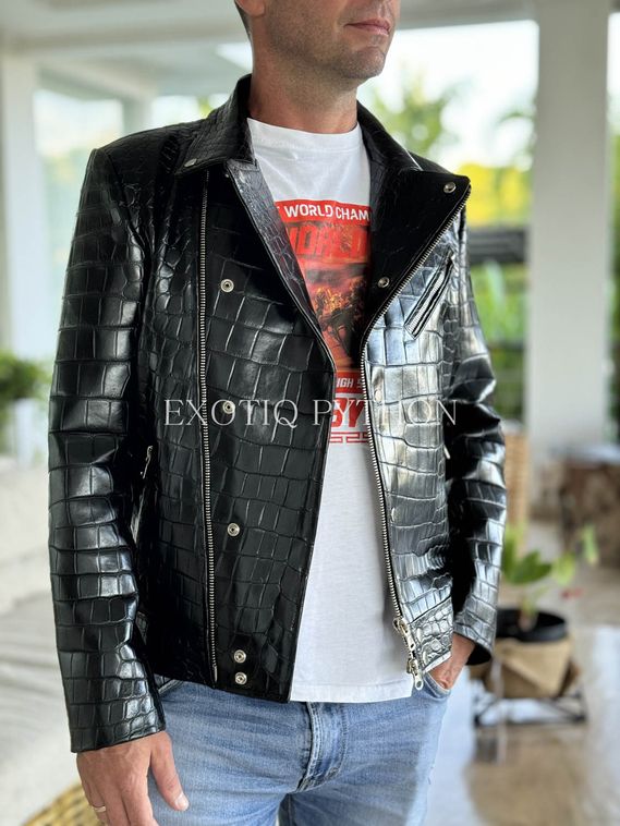 Мужская куртка из кожи крокодила JT-109