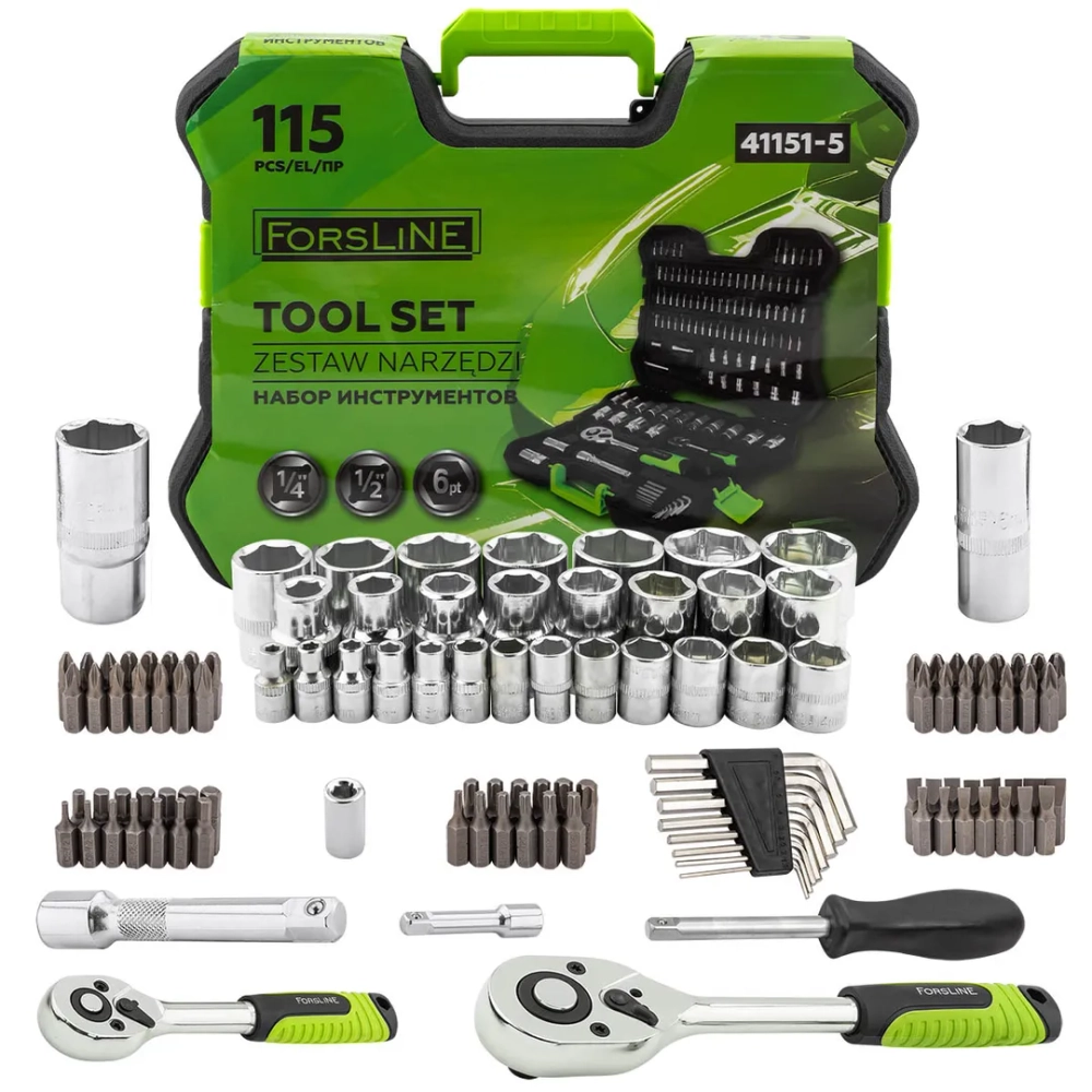 Набор инструментов 115пр. 1/4'', 1/2''(6гр.) ForsLine FL-41151-5