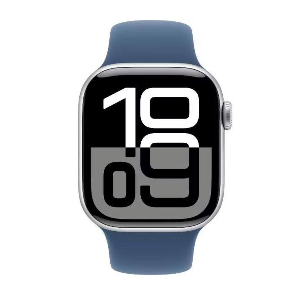 Apple Watch 10 46mm Silver Aluminum Case with Sport Band M/L, Denim