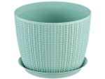 Кашпо Вязание D135мм с поддоном 1,1л (Фисташковый)