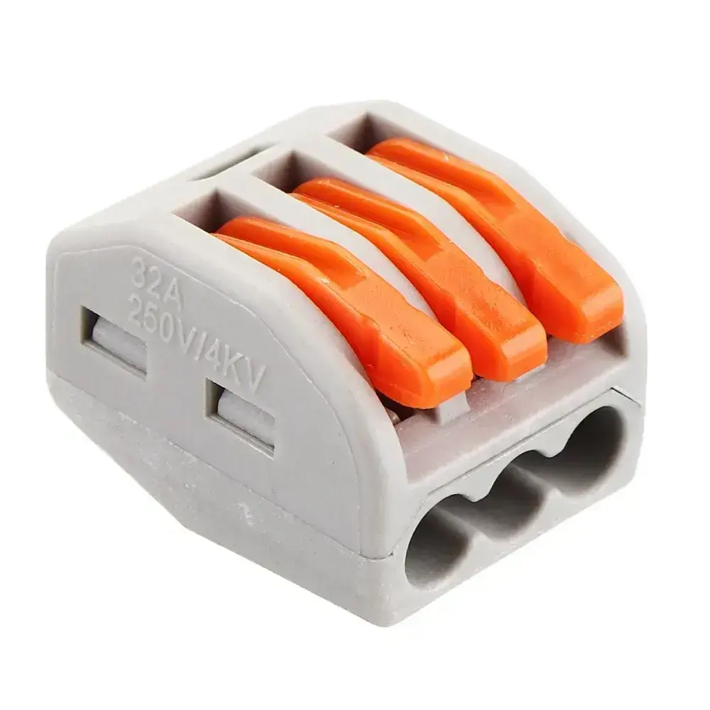 Клемма для проводов трехконтактная, 50 шт, тип WAGO (Ваго), соединительная для проводов