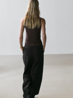 Massimo Dutti Топ без рукавов с квадратным вырезом, коричневый