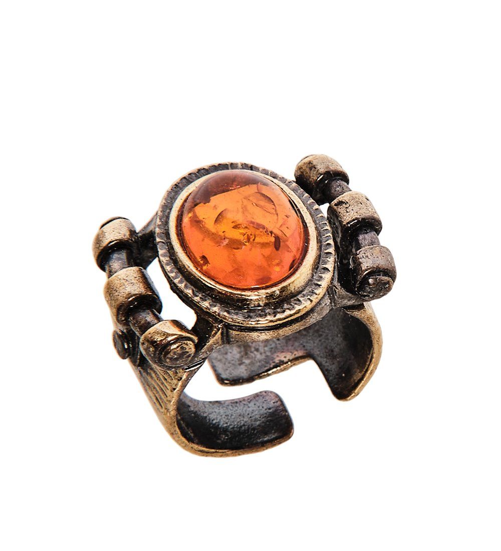 AM-2454 Кольцо «Кантри» (латунь, янтарь)