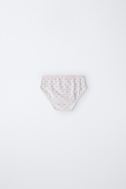 ZARA АБОР ИЗ ШЕСТИ ТРУСОВ С ПРИНТОМ «СЕРДЦА», ЭКРЮ