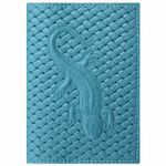 Обложка для паспорта натуральная кожа плетенка, с ящерицей, бирюзовая, STAFF "Profit", 237202