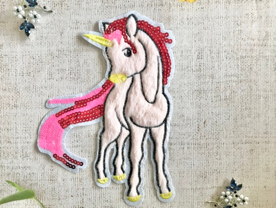 Пришивной элемент единорог, р. 22х15 см