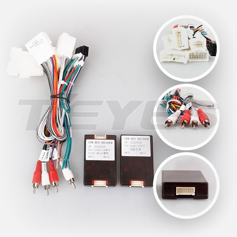 Магнитола для Toyota Land Cruiser 100, Lexus LX470 1998-2002 (левый руль, климат на ШГУ) - Teyes LUX ONE ROUND монитор 12.3" 2K QLED на Android 10, CarPlay, 4G SIM-слот