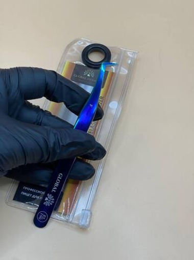 Пинцет профессиональный для ресниц Global Fashion, №190