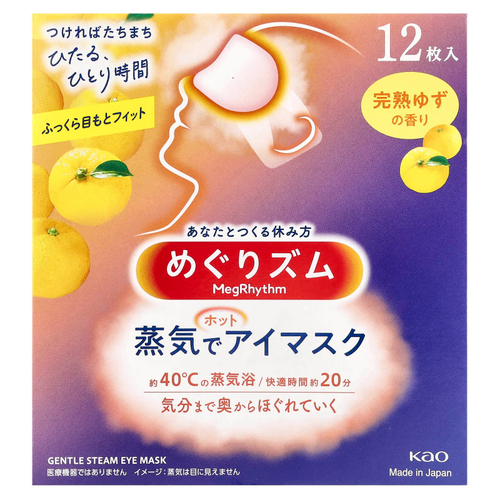 Megrhythm, Kao, маска для глаз с нежным паром, спелый цитрус, 12 шт.