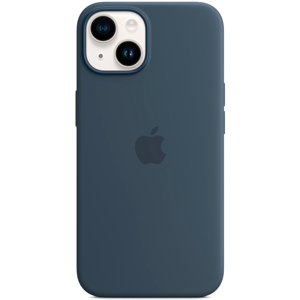 Силиконовый чехол с поддержкой MagSafe Apple Silicone Case для iPhone 14, Storm Blue (Штормовое небо)