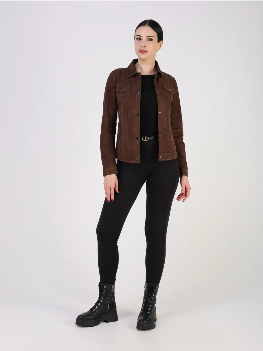 Кожаная куртка демисезонная замшевая натуральная джинсовка