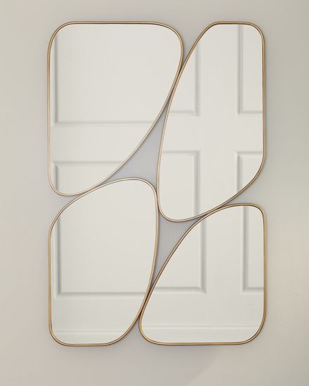 Золотое настенное зеркало “Муан”