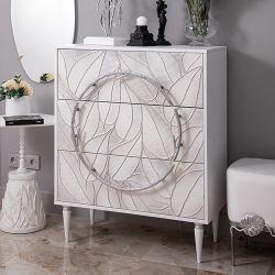 Комод Арт Классик с 3 ящиками Айс Античное серебро
