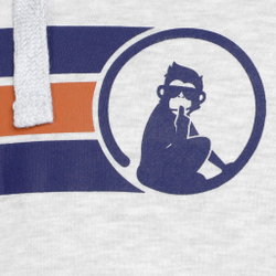 Мужская кофта теннисная Quiet Please Retro Stripe Block Hoody Men - Lightgrey, Multicoloured