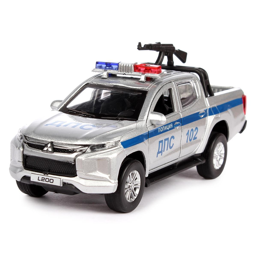Модель ин. мет. "Mitsubishi L200 Pickup Полиция" 13см, двери, багаж, коробка L200-12POL-ARM (Технопарк)