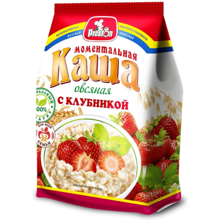 Каша Preston Моментальная овсяная с клубникой 160 гр