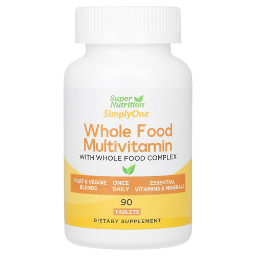Super Nutrition, SimplyOne®, мультивитамины из цельных продуктов с витаминами A и C, минералами и ферментами, 90 таблеток