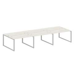 Metal System Рабочая станция на 6 мест на О-образном м/к БО.СМ-6.3 Дуб Наварра/Металл Серый 4200*147