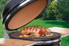 Керамический угольный гриль Monolith Two.55, 43 см, с ножками и столиками, чёрный