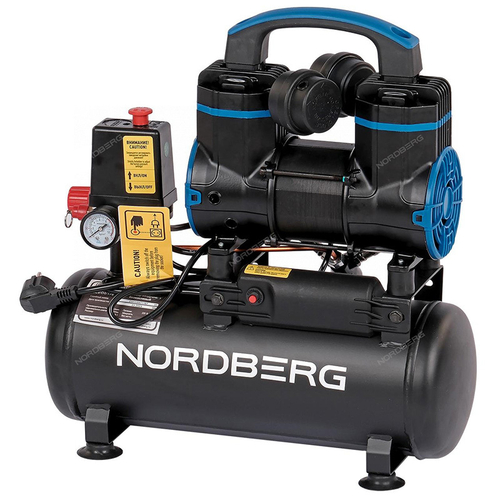 NORDBERG (NCEO8/170) Компрессор безмасляный 220 В, ресивер 8 л, 170 л/мин