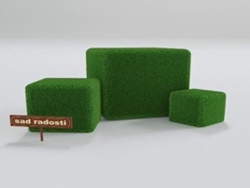 Фигура с искусственным озеленением “Куб” 0,8м