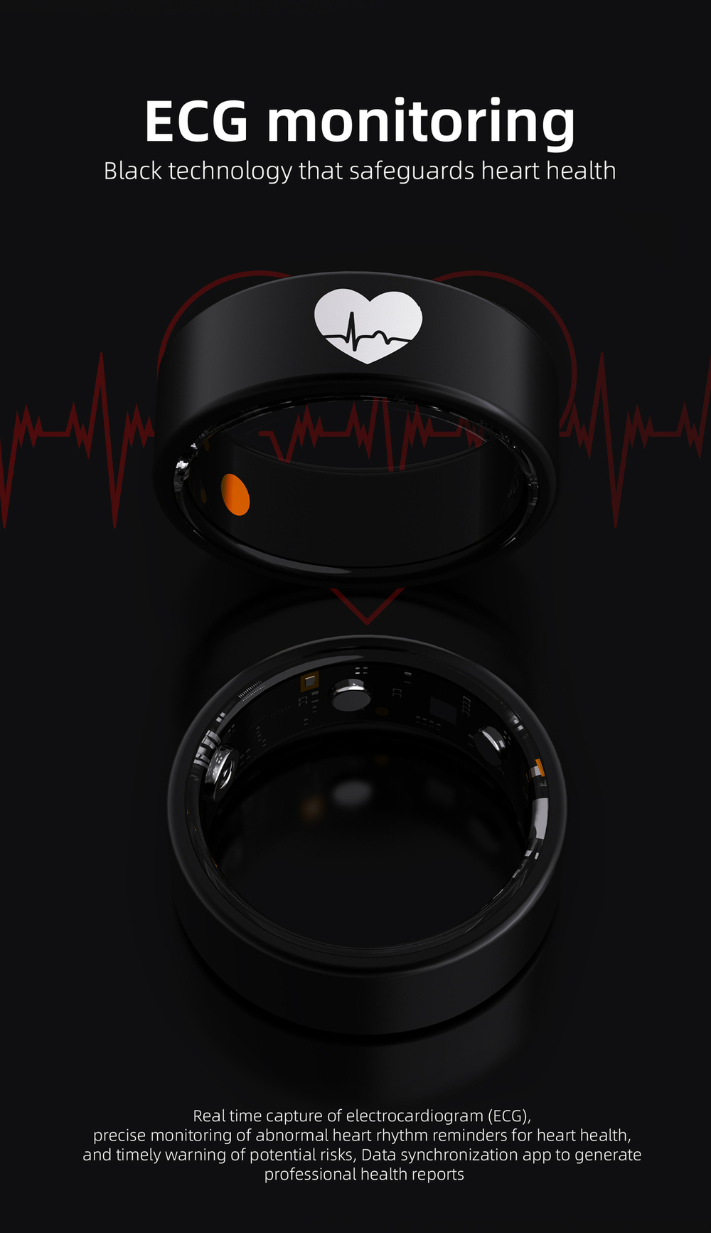 Умное кольцо с функцией Глюкометр XRide ECG Ring R30PRO