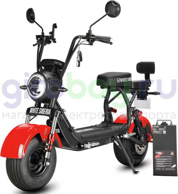 Электроскутер WHITE SIBERIA MINI R 2500w 3.0 (60V/21Ah) - Красный фото №9