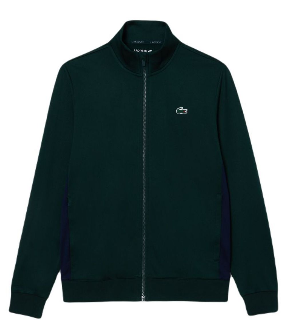 Мужская теннисная кофта Lacoste Tennis Zipped Ripstop Tennis Sweatshirt - dark green
