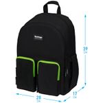 Рюкзак Berlingo Color blocks "Black green" 39*28*17см, 2 отделения, 4 кармана, уплотненная спинка